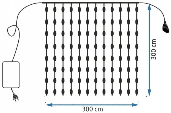 LED záves GL2007 s diaľkovým ovládaním (304 LED)