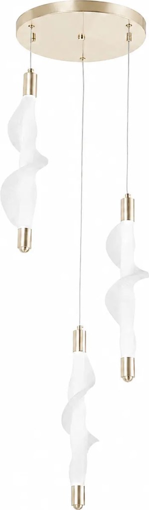 Toolight Toolight, LED stropné svietidlo 27W, 4000K, G009-3CPR, biela-zlatá lesklá, OSW-06316