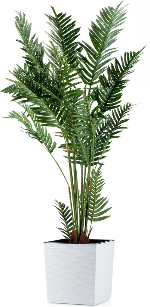 PLASTOVÝ KVETINÁČ FLORE RIFLO SADA 2KS 30X30 CM+25X25 CM BIELA