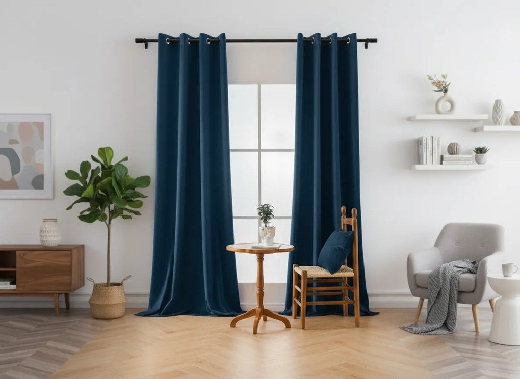 Zatemňovací záves DREAM VELVET 140x250 cm, petrolejový Zavesenie: Kovové krúžky