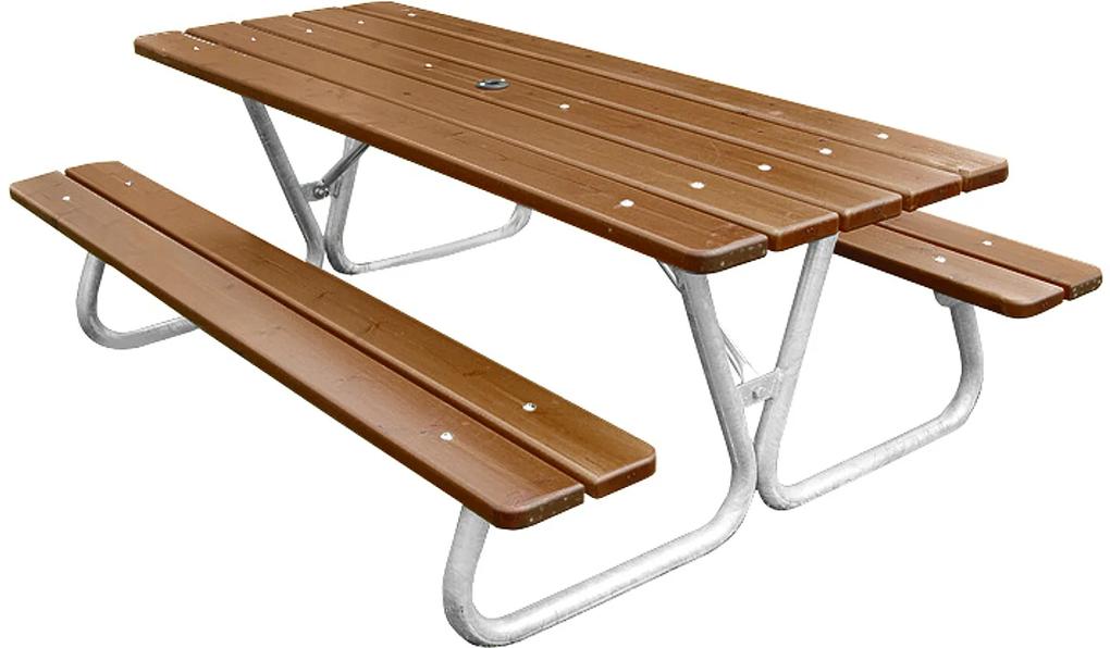 Záhradný stôl s lavicami Hallon, 1800x600x1300 mm