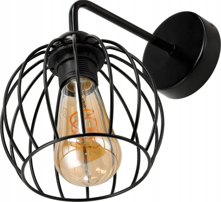 Nástenná lampa 1x E27 LOFT edison LED nad zrkadlo, drôtená guľa