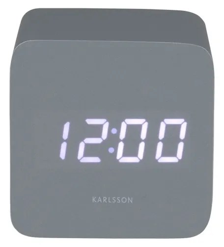 Karlsson 5982GY dizajnové LED hodiny s budíkom sivá, 7 cm