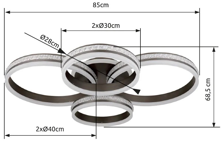 GLOBO GROUNI 67314-90 Stropné svietidlo
