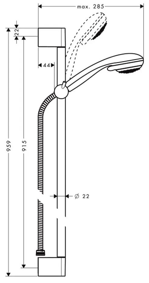 Hansgrohe Crometta 85 - Vario sprchová sada so sprchovou tyčou 90 cm, chróm 27762000
