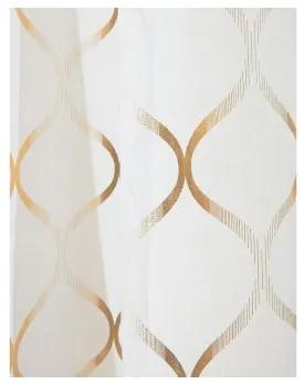 Sammer Krásna biela záclona so zlatým vzorom 140 x 280 5908224004659