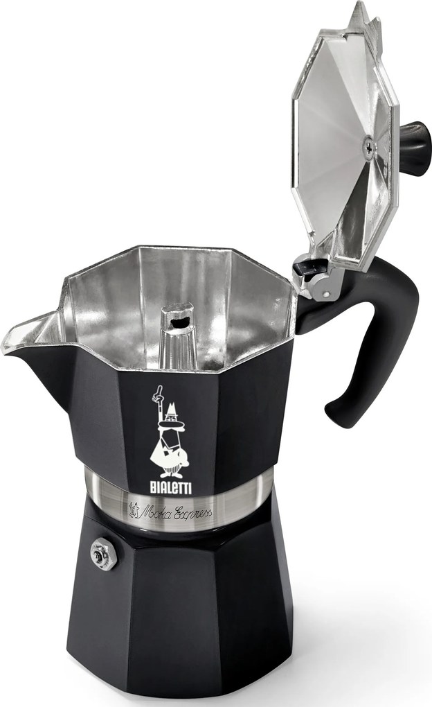 Kávovar na moka kávu Bialetti Moka Express, 190 ml, čierny