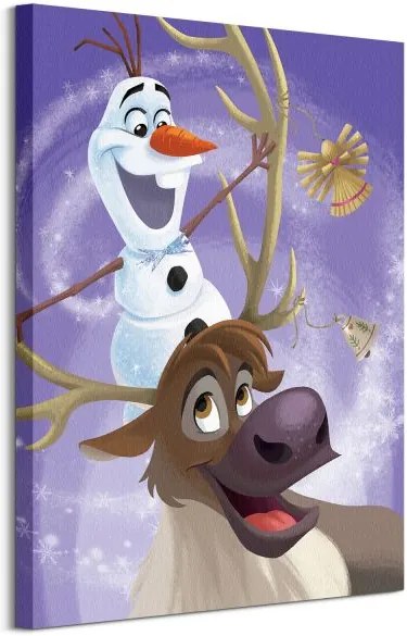 Obraz na plátne Disney Olaf's Frozen Adventure Olaf &amp; Sven 60x80cm WDC100359