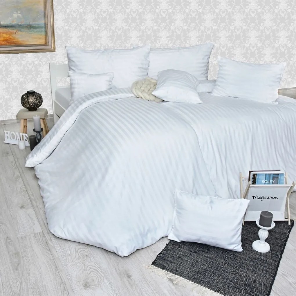 Obliečky damaškové biele EMI: Vankúš 70x90