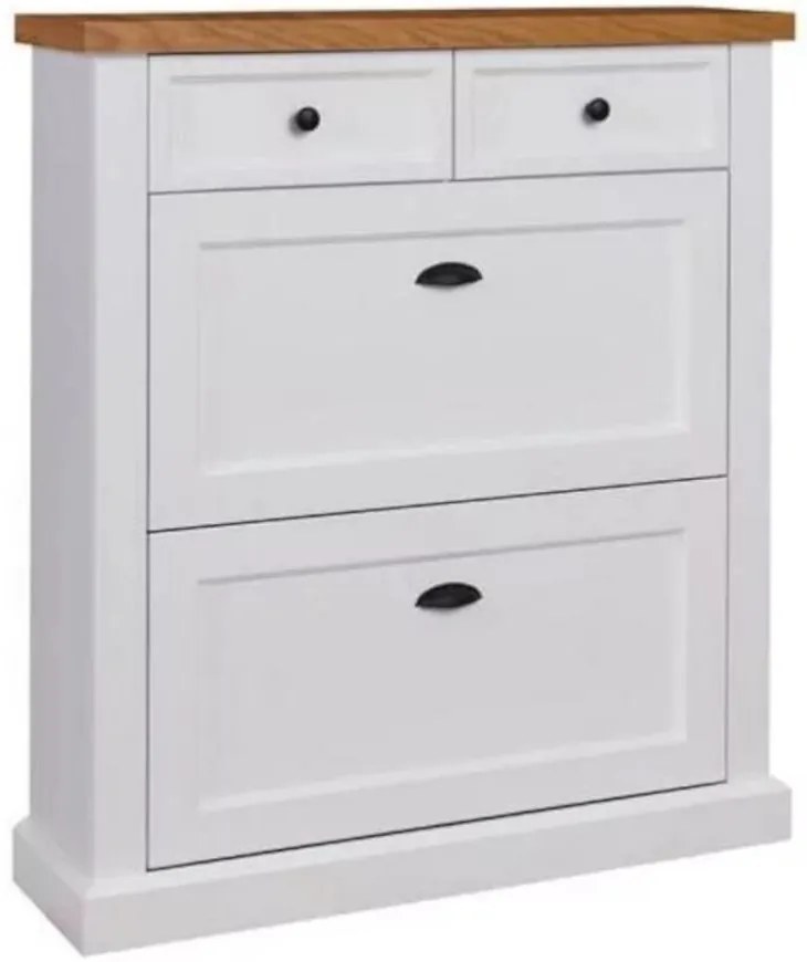 Skrinka na topánky Galia P01 biela/dub Natura