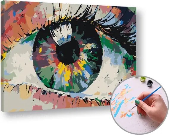 Maľovanie podľa čísel FAREBNÉ OKO  – nízka náročnosť