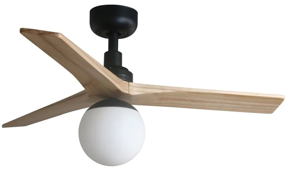 FARO 34284-11L - Stropný ventilátor KLIM S 1xE27/15W/230V borovica/čierna + DO