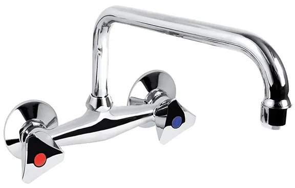 Mereo Mereo, Drezová nástenná batéria, Kasia, s U ramienkom rúrkovým ø 18 mm - 230 mm, chróm, MER-CBS30104