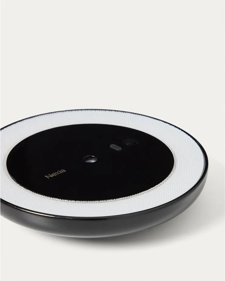 Čierna LED stmievateľná stolová lampa s kovovým tienidlom (výška 35 cm) Porte – Kave Home