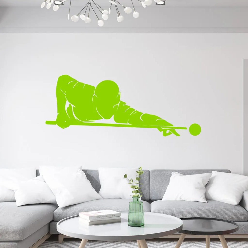 Veselá Stena Samolepka Hráč biliardu Farba: žlutá, Veľkosť: 60 x 23 cm