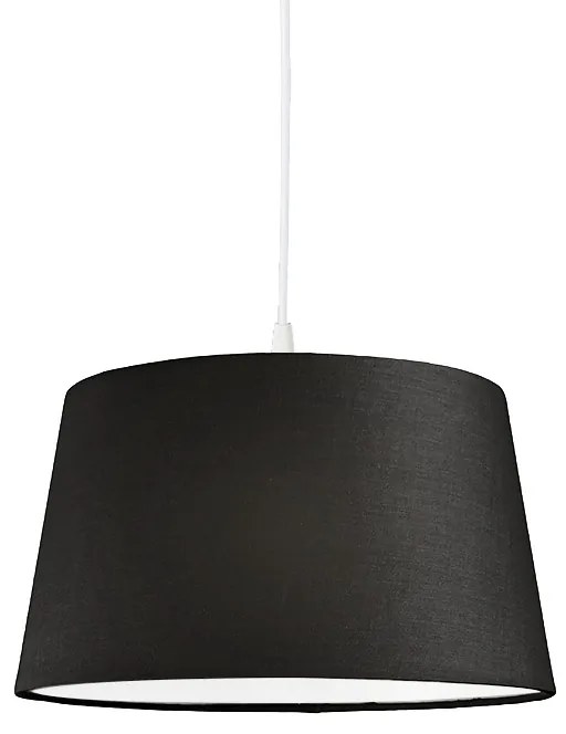 Moderné závesné svietidlo biele s čiernym tienidlom 45 cm - Pendant