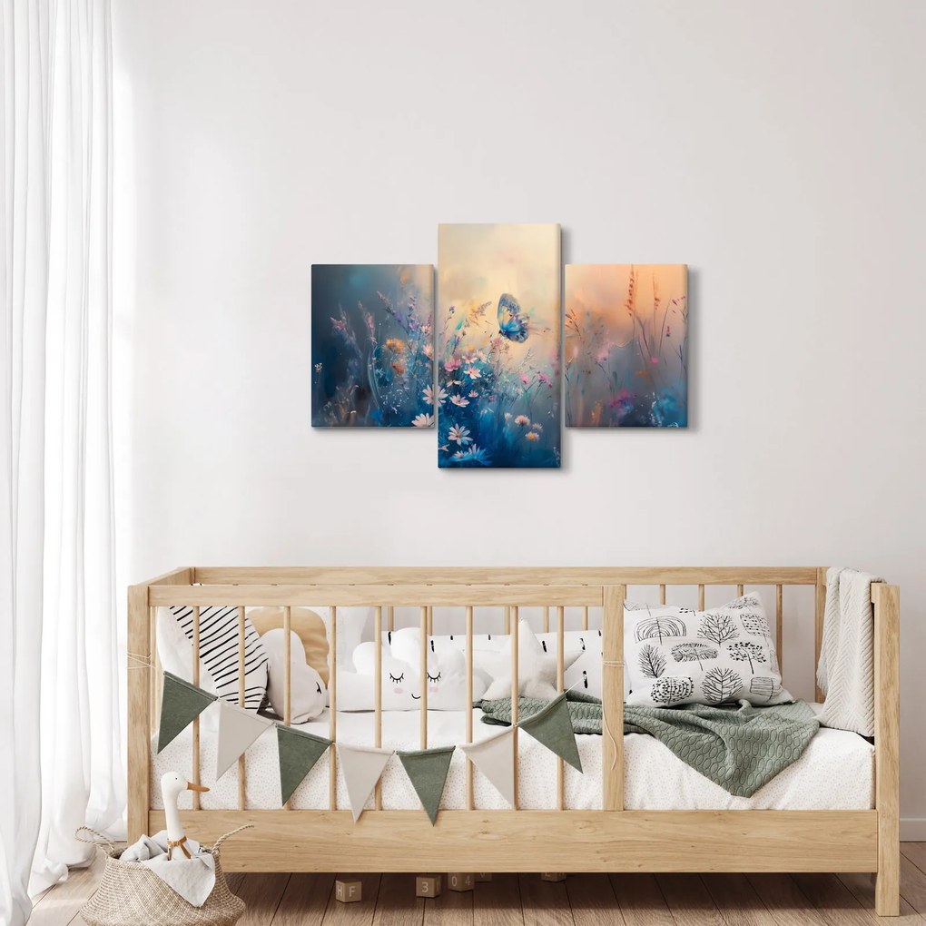 Obraz - Lúka s motýľom (90x60 cm)