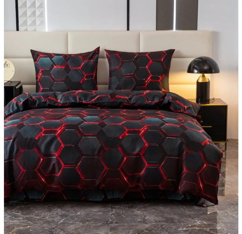 Obliečky z mikrovlákna GEOMA čierne Rozmer obliečky: 2 ks 70 x 80 cm | 160 x 200 cm
