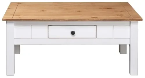 vidaXL Konferenčný stolík, biely 100x60x45 cm, borovica Panama Range-