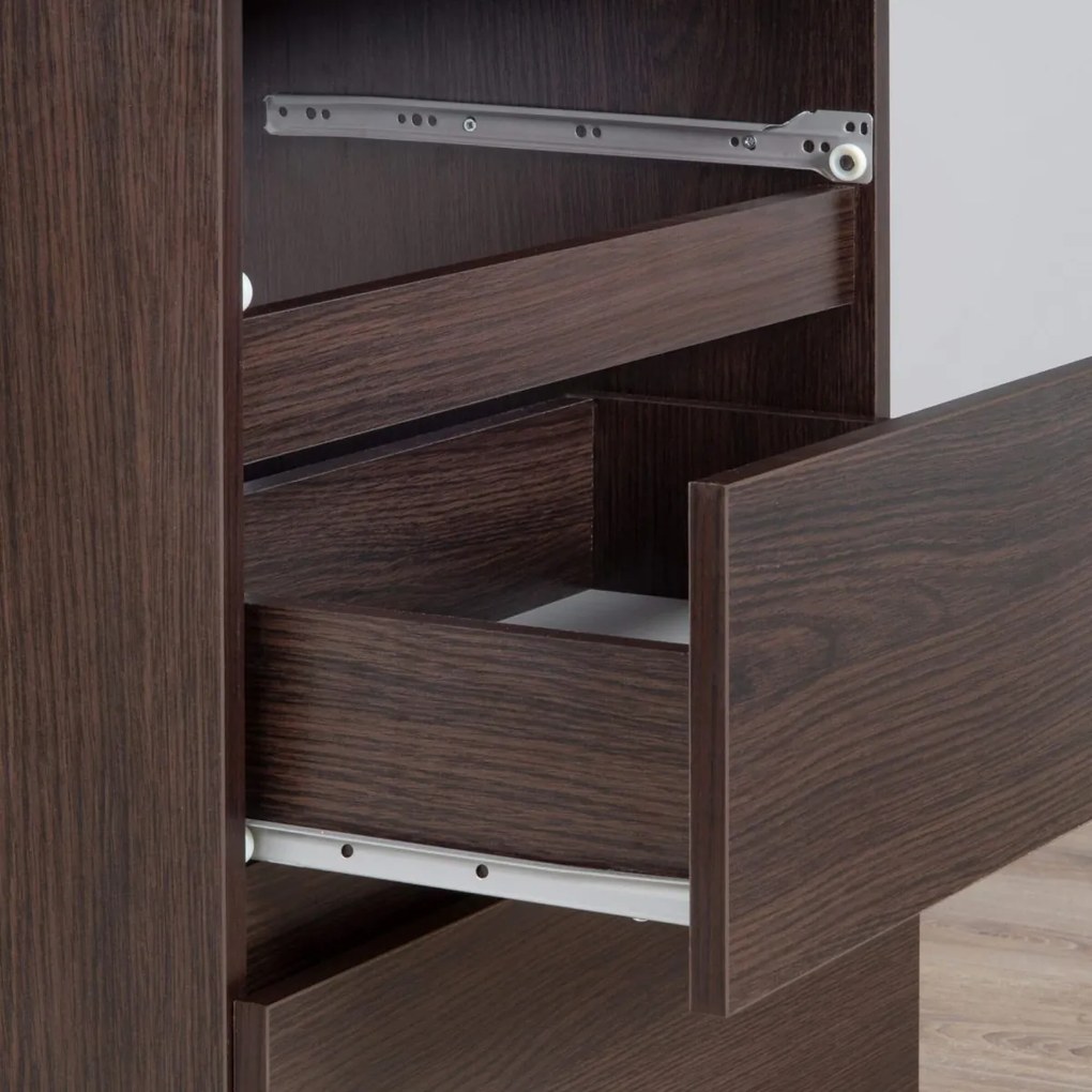 Komoda Kryštof 140 cm 2 skrinky a 4 zásuvky wenge