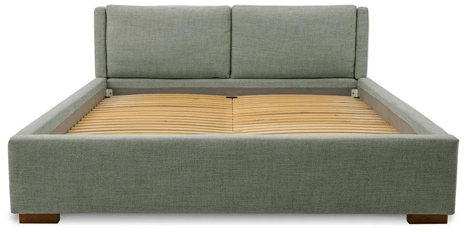 Sivá čalúnená dvojlôžková posteľ s roštom 180x200 cm Dreamer – Scandic