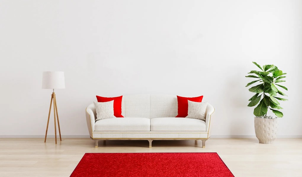 Vopi koberce Kusový koberec Eton červený 15 štvorec - 80x80 cm