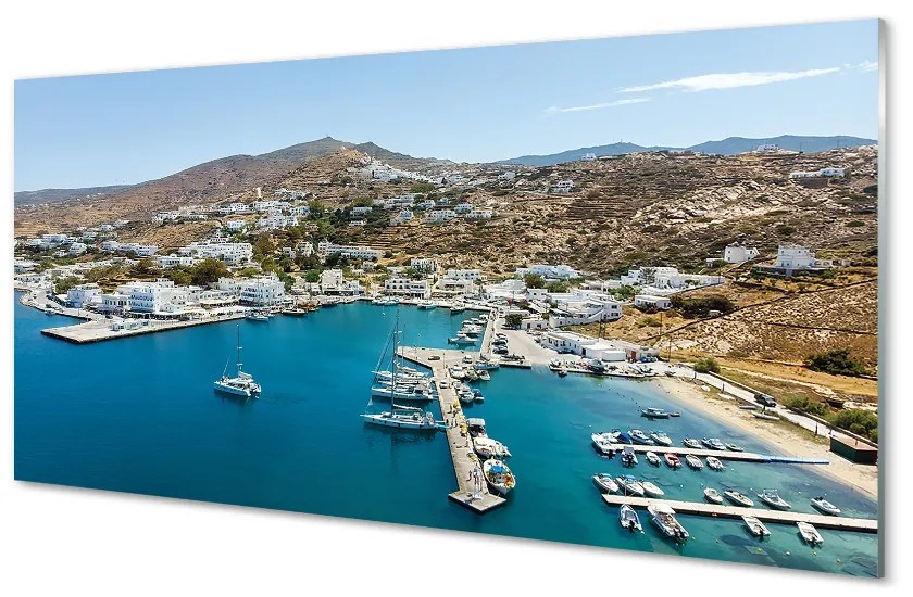 Nástenný panel  Grécko Coast horské mesto 120x60 cm