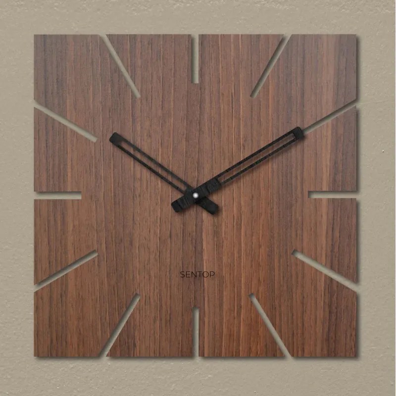 Štvorcové hodiny na stenu Javor, Dub, Orech, Buk | SENTOP HDFK032