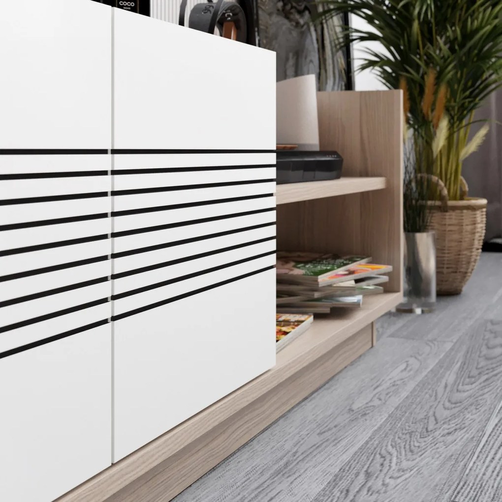 TV stolík Viano 167,6 cm biely/hnedý