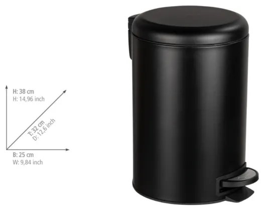 WENKO 54913100 - Odpadkový kôš LEMAN 25x38 cm čierny