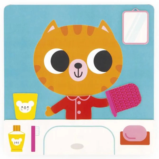 Magnetická vzdelávacia hra – denné činnosti s mačičkou