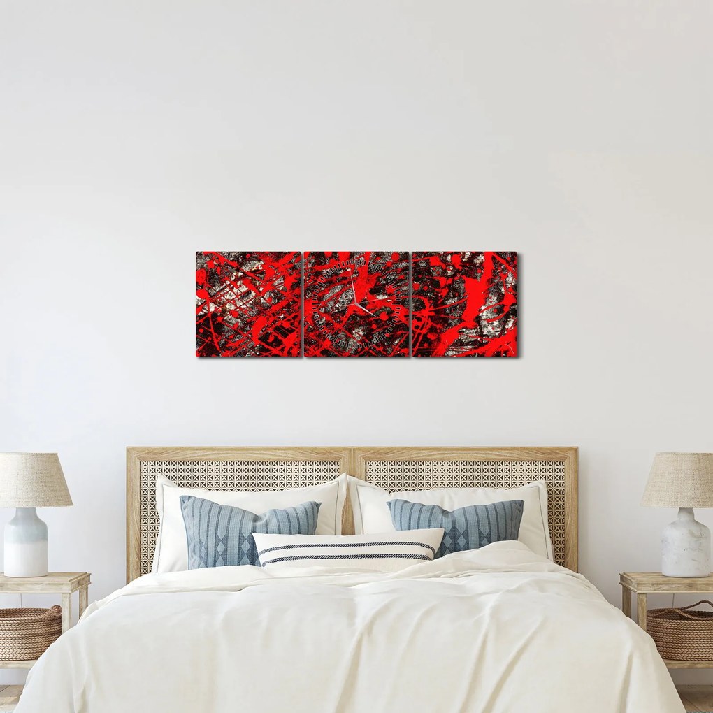 Obraz - Expresívne abstrakcie (s hodinami) (90x30 cm)