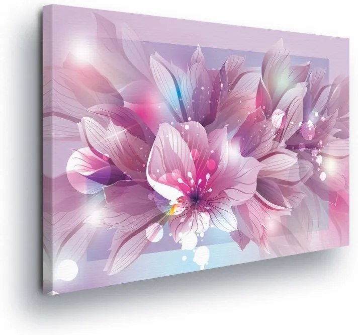 GLIX Obraz na plátne - Glittering Fialk Flowers III 100x75 cm