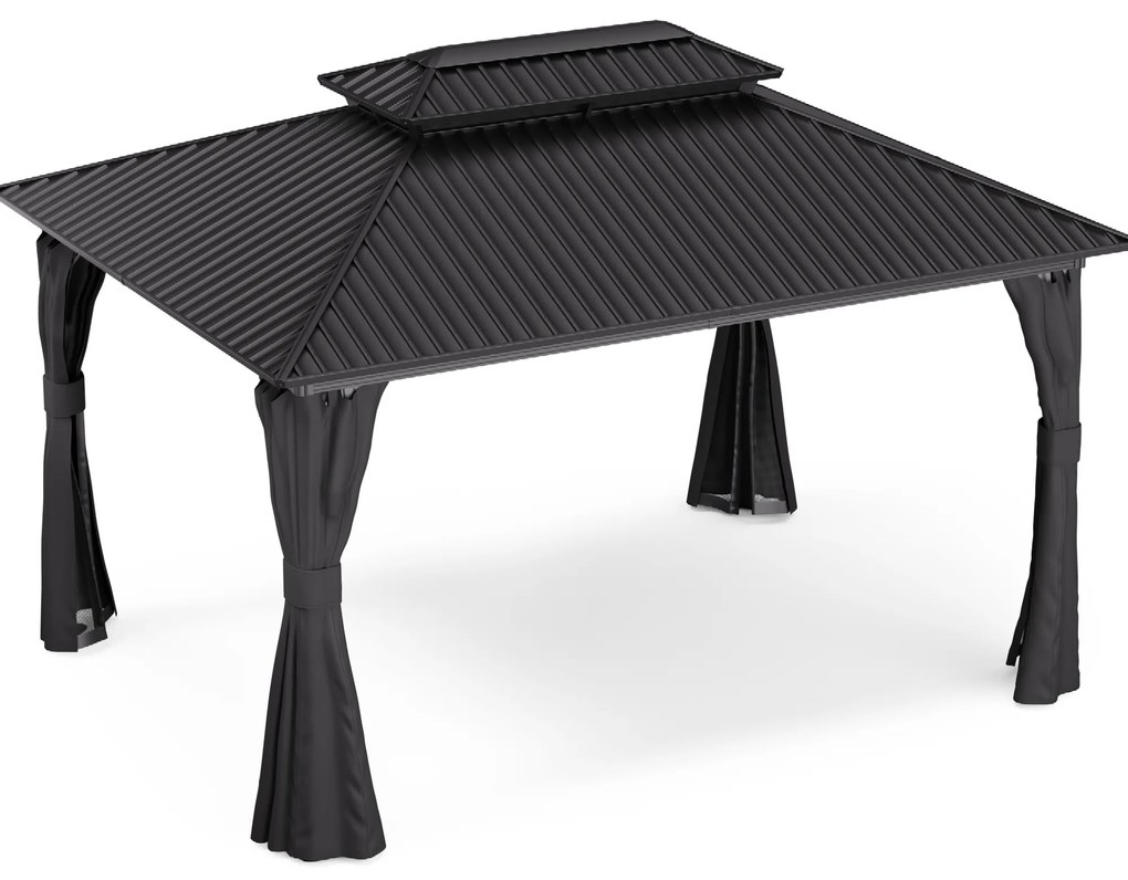 Blumfeldt ShadeFortress, altánok, 4 x 3 m, pozinkovaná oceľová strecha, chráni pred slnkom, dažďom a vetrom