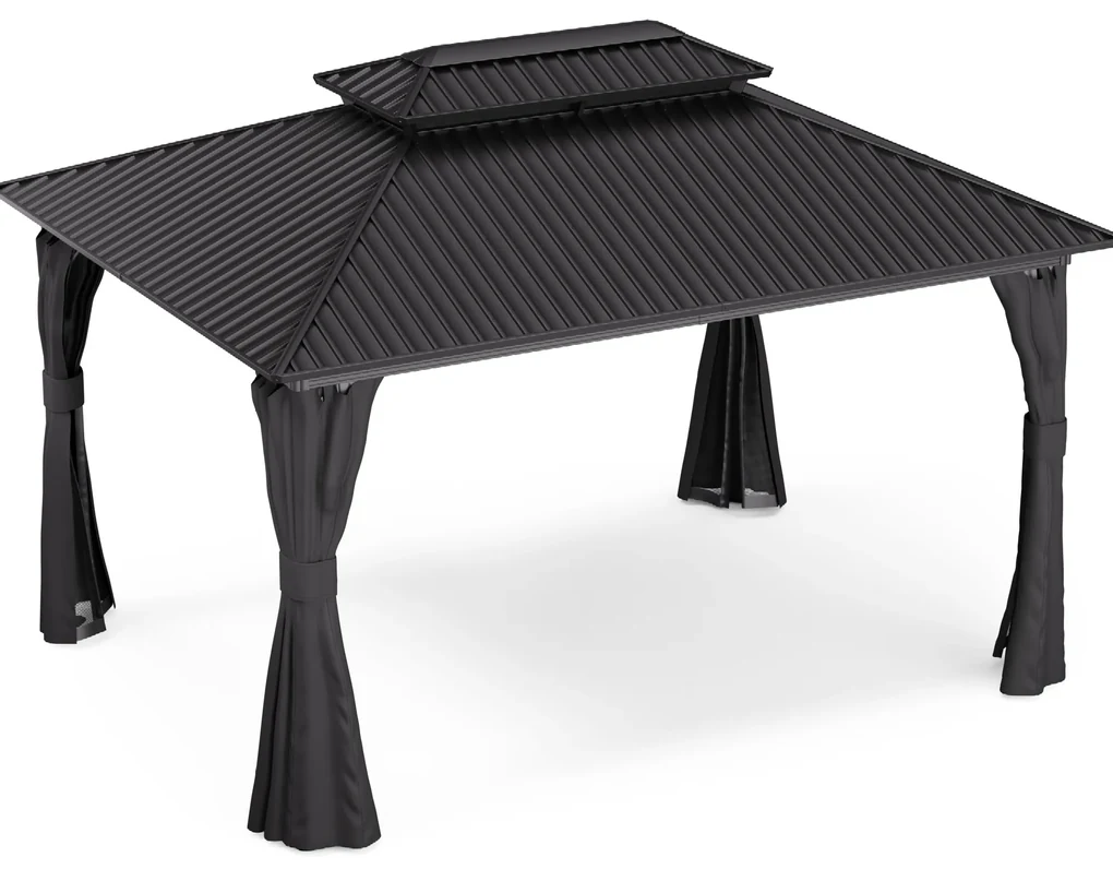 Blumfeldt ShadeFortress, altánok, 4 x 3 m, pozinkovaná oceľová strecha, chráni pred slnkom, dažďom a vetrom