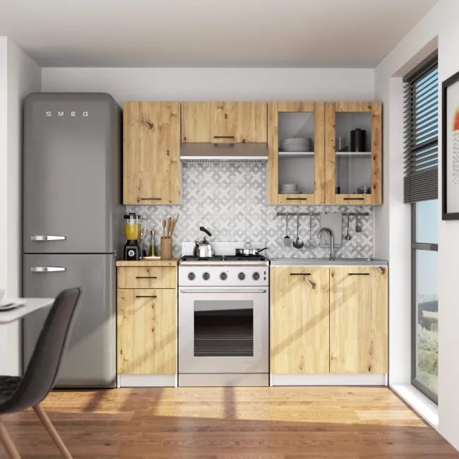 Horná kuchynská skrinka OLIWIA W80 H720 biela / dub artisan