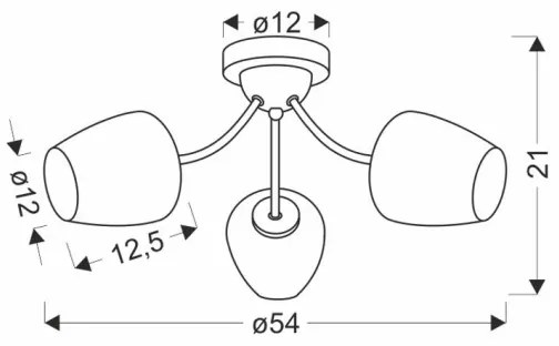 Prisadený luster ZINA 3xE27/40W/230V mosadz/biela