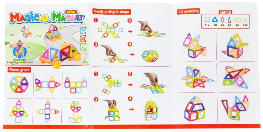 KIK MAGICAL MAGNET MINI 38ks 3+ v3 magnetických tehličiek