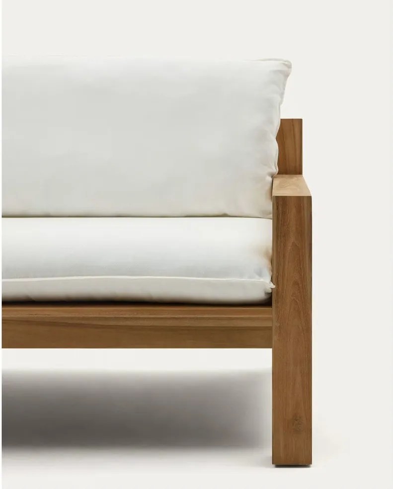 Biela záhradná pohovka z teakového dreva Forcanera - Kave Home