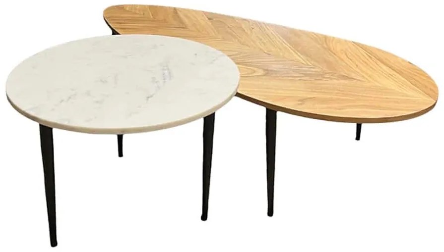 2-dielna sada konferenčných stolíkov Caracas Akácia Mramor