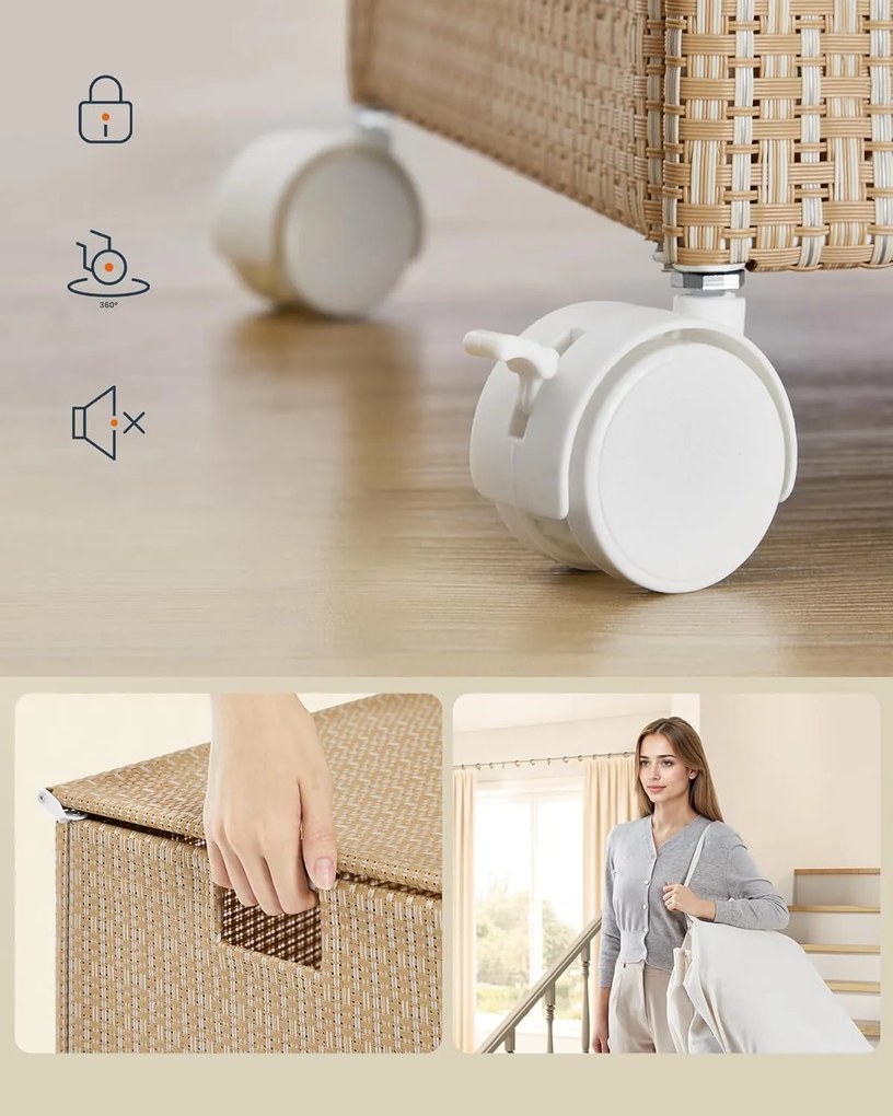 Kôš na bielizeň Dione 140 L hnedý