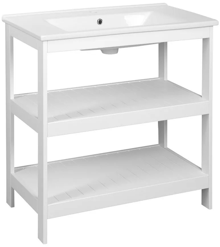 Aqualine Aqualine, ETIDE policová umyvadlová skříňka 81,5x86x44 cm, matná biela, ET830