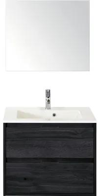Kúpeľňová zostava Sanox Porto mramor zrkadlo 70 cm dub čierny
