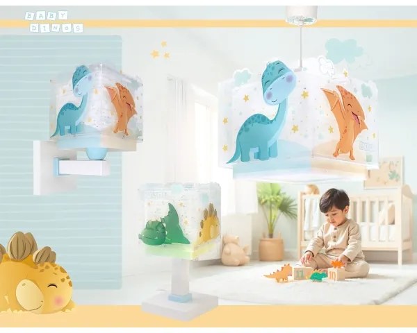 Dalber 63459 - Detská nástenná lampa BABY DINOS 1xE27/15W/230V pestrofarebná
