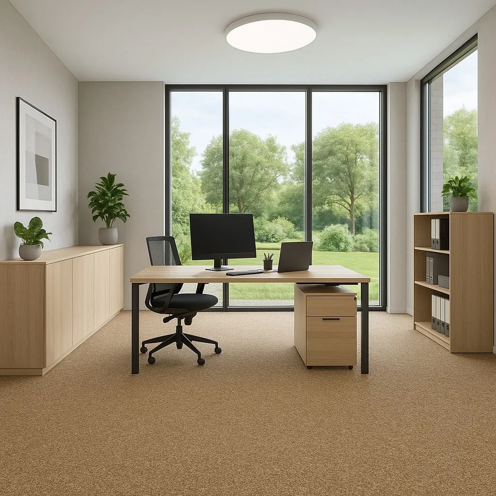 Vebe, Metrážny koberec Santana béžová s podkladom gél, záťažový, na mieru, šíře 4m, béžová, guma (gél - protišmykový), chodba / predsieň