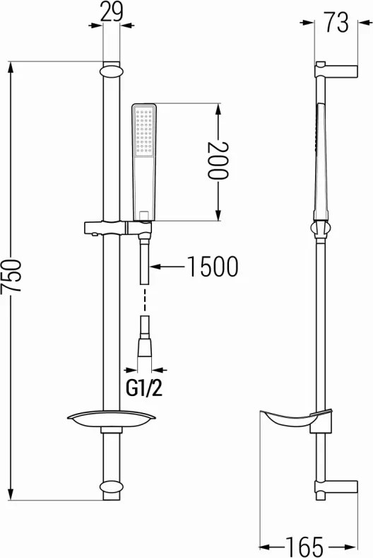 Mexen sprchový set DB72, chróm, 785724584-00