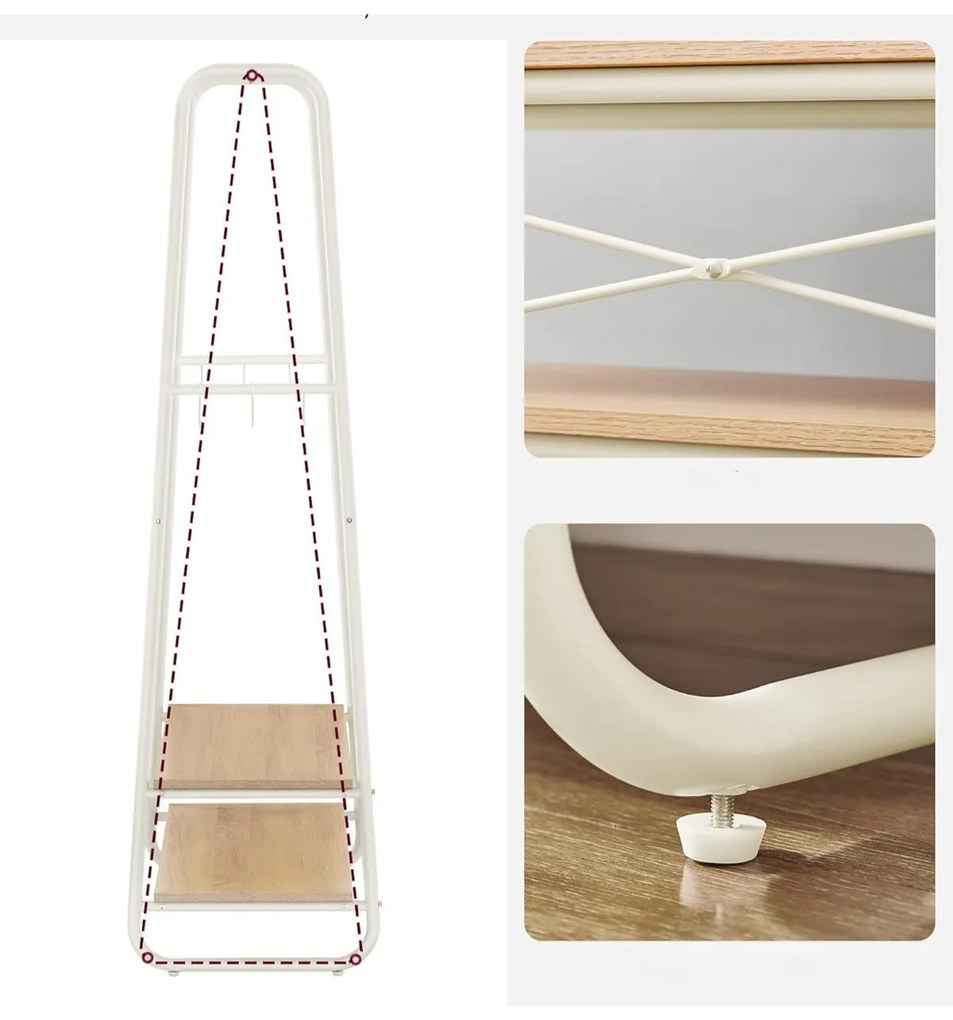 Šatníkový vešiak Vasagle Profota biely