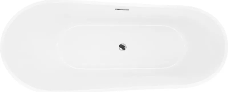 Mexen Dora, voľne stojaca vaňa 150 x 75 cm, biela, chrómový prepad, 52071507500-01