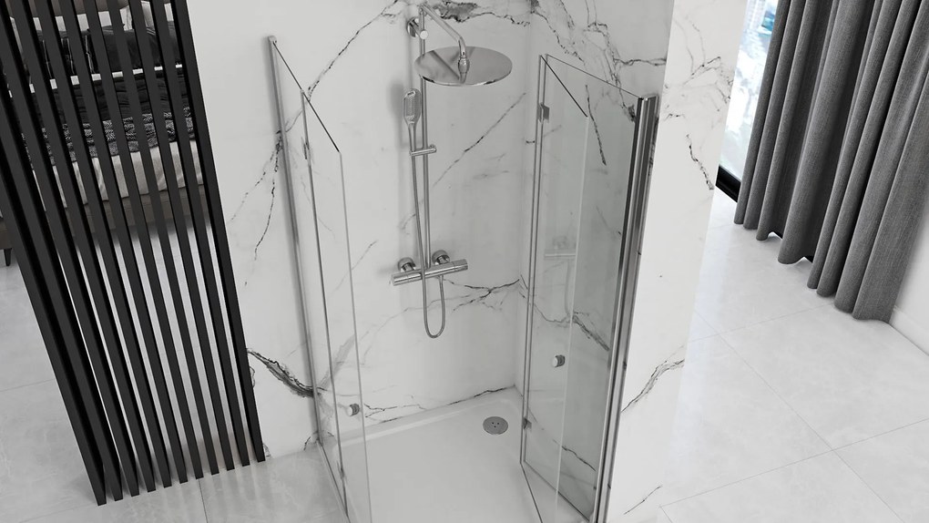 Rea Fold N2 sprchový kút so skladacími dverami 120(dvere) x 70(dvere), 6mm číre sklo, chrómový profil, KPL-07450