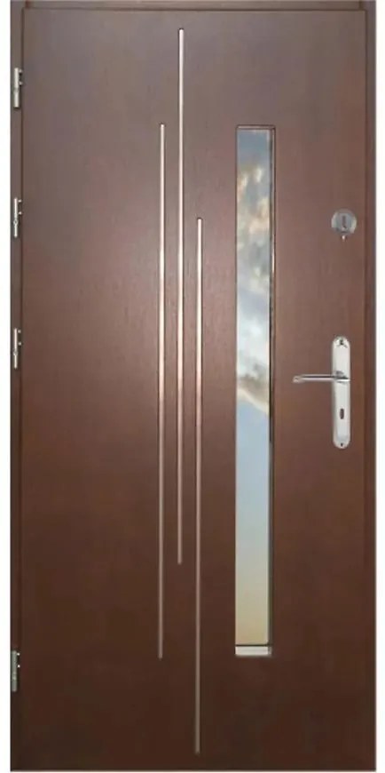 Dvere vchodové WZ 62 90L tmavý orech